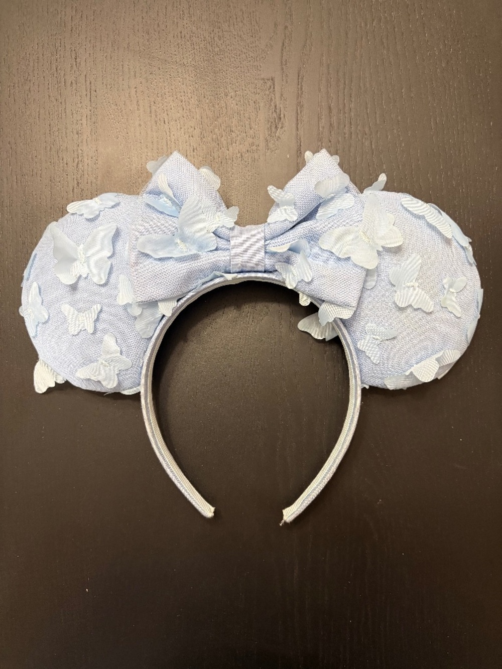 Light Blue Butterfly Ear Headband